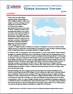 USAID-BHA Türkiye Assistance Overview - July 2024