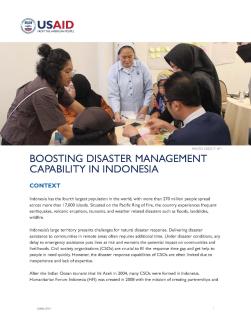 Boosting Disaster Management Capability in Indonesia