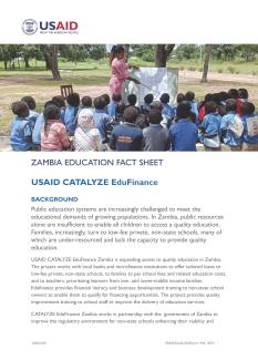 Thumbnail of downloadable USAID Zambia EduFinance Fact Sheet May 2024