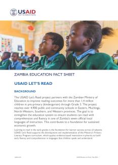 Downloadable USAID Zambia Let's Read Fact Sheet May 2024