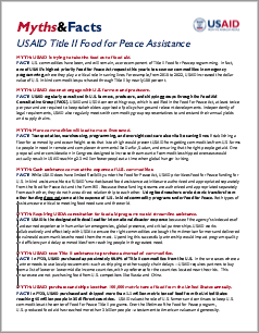 Myths and Facts About Food for Peace Programs