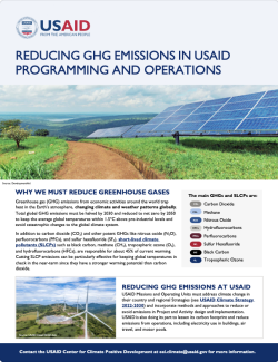 Reducing GHG Emissions in USAID Programming and Operations Factsheet