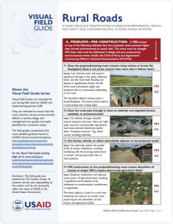 Visual Field Guide: Rural Roads