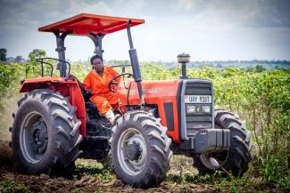 The Feed the Future Youth Leadership for Agriculture activity trains young women to operate tractors and other essential farm equipment