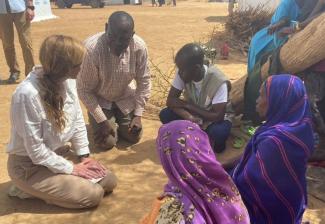 Administrator Power at a refugee camp in Chad.