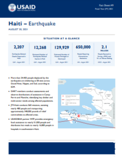 08.30.2021 - USAID-BHA Haiti Earthquake Fact Sheet #9