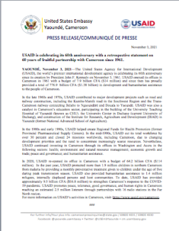 USAID 60th Anniversary press release