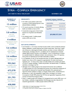 Syria Complex Emergency - Fact Sheet #1 FY19