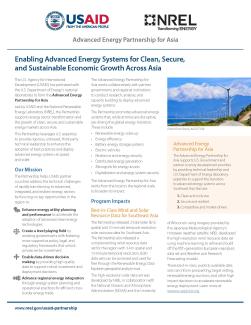 Advanced Energy Partnership for Asia Fact Sheet