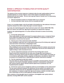 WQAP Annex 3: Approach to Resolution of Water Quality Contamination