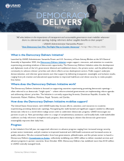 Democracy Delivers Initiative Fact Sheet