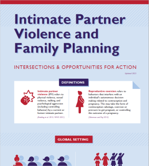 Thumbnail of an infographic titled "Intimate Partner Violence and Family Planning."