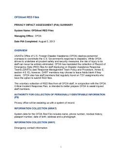 OFDAnet RED Files PIA Summary