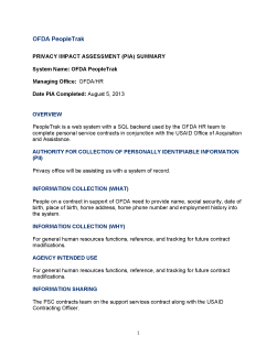 OFDA PeopleTrak PIA Summary