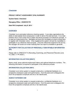 Checkster PIA Summary