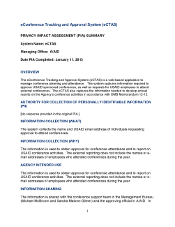 eConference Tracking and Approval System (eCTAS) PIA Summary