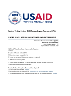 Partner Vetting System PVS PIA Summary