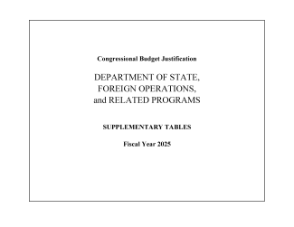 Foreign Assistance Summary Tables - FY 2025