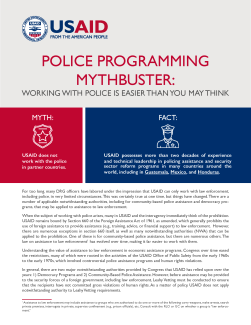 USAID Police Guidance and Myth Buster