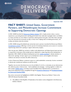 Democracy Delivers Fact Sheet