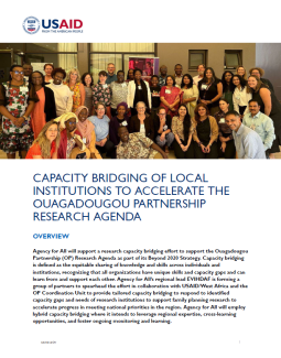 Capacity Bridging of Local Institutions to Accelerate The Ouagadougou Partnership Research Agenda