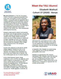 Elizabeth Wathuti Fact Sheet