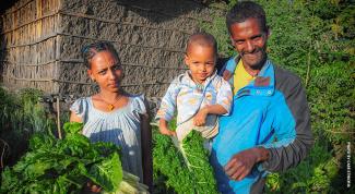 Image of Ethiopian family with their garden