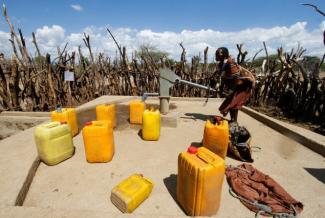 USAID helps communities build water pumps to provide clean drinking water in rural areas of Ethiopia. Photo credit: AECOM