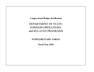 FY2020 Congressional Budget Justification - Supplementary Tables