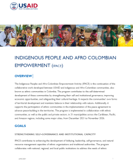  Indigenous Peoples and Afro-Colombian Empowerment Activity Fact Sheet