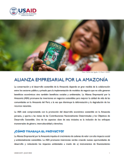 Portada de la hoja informativa de la Alianza Empresarial por la Amazonía