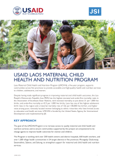 Laos Maternal Child Health and Nutrition Program (LMCHN)