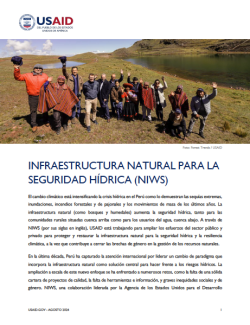 Portada de la hoja informativa del proyecto de Infraestructura Natural para la seguridad Hídrica