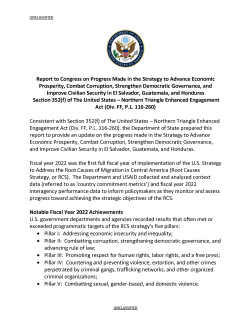 Addressing the Root Causes of Migration in Central America - FY 2022 Progress Report to Congress