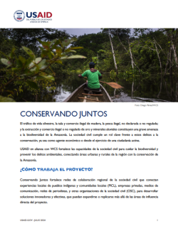 Portada de la hoja informativa del proyecto Conservando Juntos