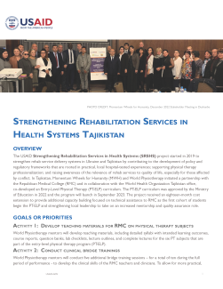 Strengthening Rehabilitation Services in Health Systems