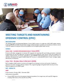 Meeting Targets and Maintaining Epidemic Control (EpiC)