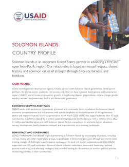 Solomon Islands Country Profile - July 2023