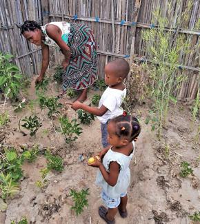 Amelia's new garden provides nutritious foods for her family and has also started her children’s understanding of healthy eating. 