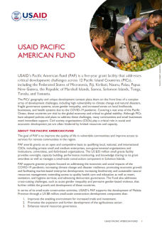 USAID Pacific American Fund (PAF)