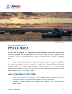 Portada de la hoja informativa del proyecto Por la Pesca