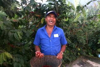 Productor de cafe en Barrio Nuevo, Chiapas, México.