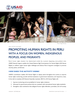 Cover of the Promoting Human Rights in Peru Activity Factsheet