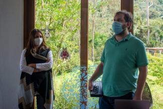 Juan Pablo, right, is helping build an inclusive experience for birders and other nature lovers in Colombia. He can identify at least 2,000 birds by their songs alone. 