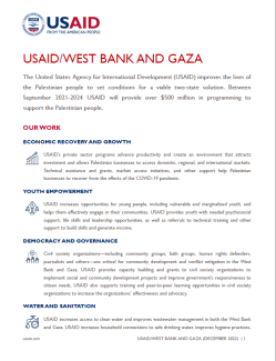 USAID/West Bank and Gaza Profile (December 2022)