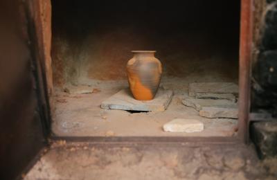 Pottery in kiln