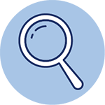 icon symbolizing accountability showing a magnifying glass