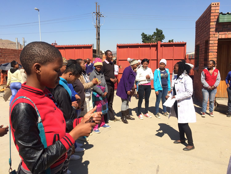 Catholic Relief Services conducted DREAMS-related activities for young female workers at Lesotho's Sky Factory. Photo credit: Suzanne Leclerc-Madlala/USAID