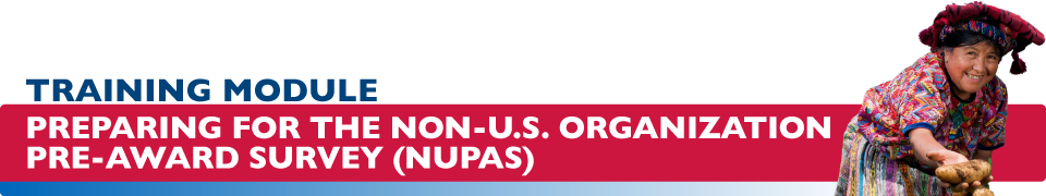 Preparing for the Non-U.S. Organization Pre-Award Survey (NUPAS) - Header