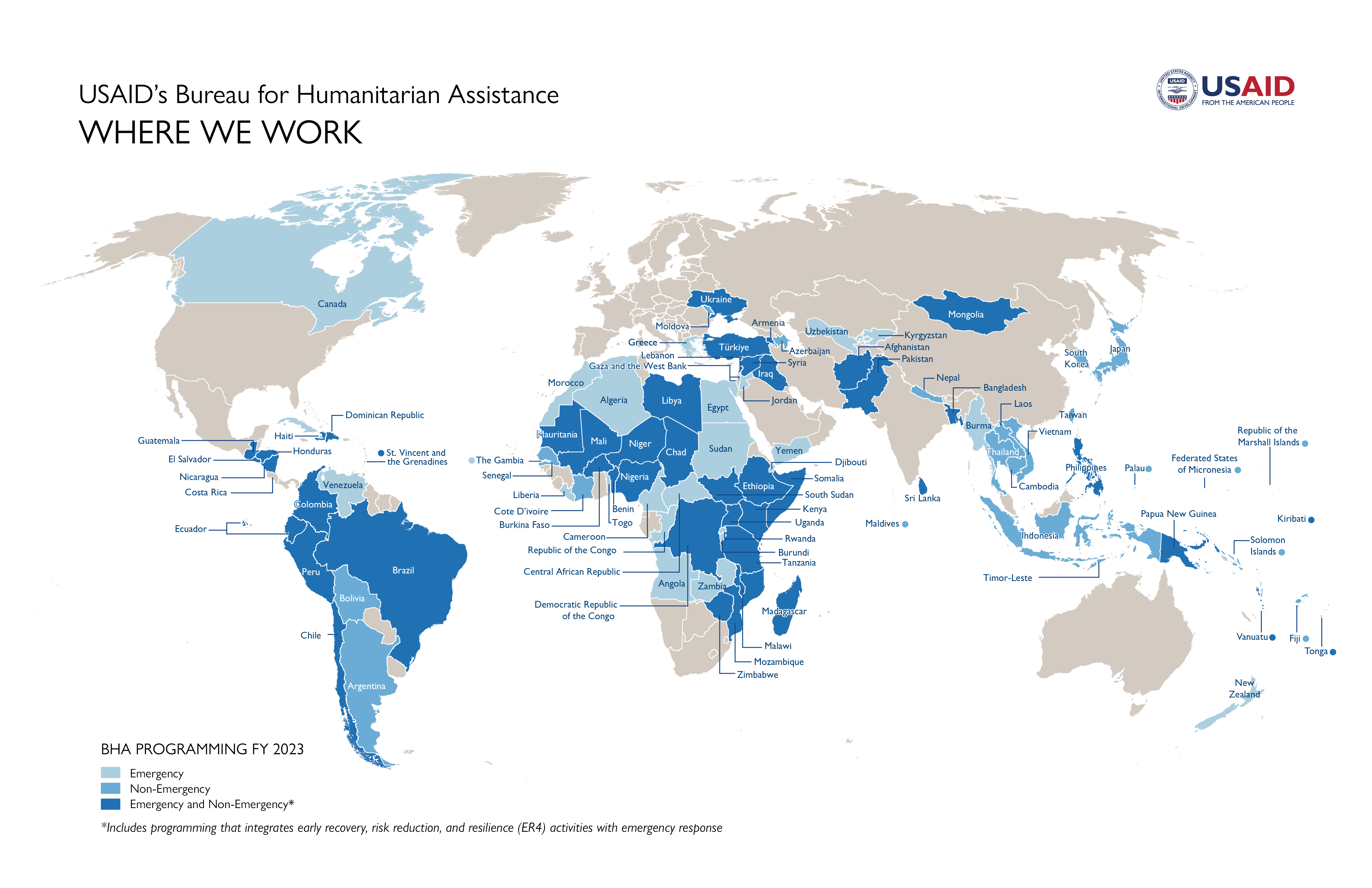 USAID/BHA FY 2023 Programming Map